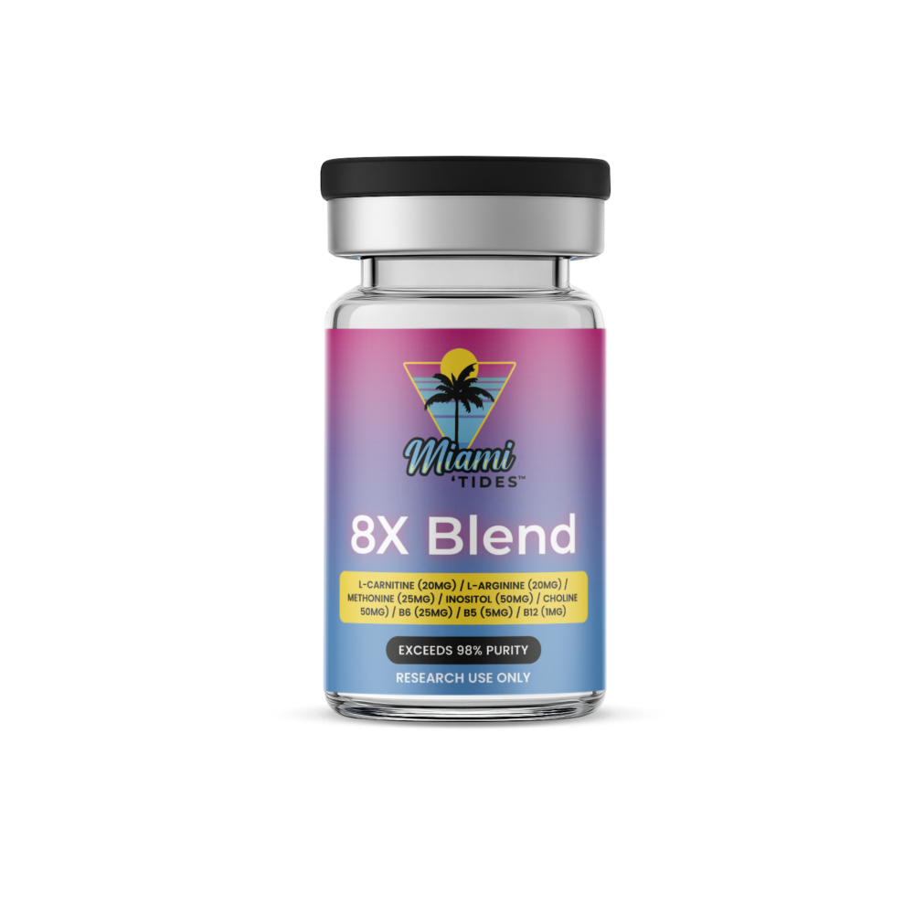 8X Blend L-Carnitine (20mg) / L-Arginine (20mg) / Methonine (25mg) / Inositol (50mg) / Choline (50mg) / B6 (25mg) / B5 (5mg) / B12 (1mg)